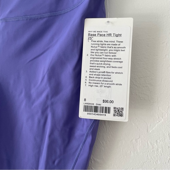 NWT lululemon Base Pace High Rise Tights 25” - Picture 9 of 11
